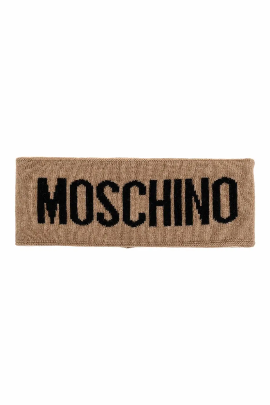 Moschino BRĄZOWY Opaska na głowę z logo