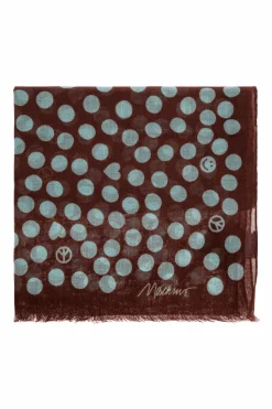 Moschino BRĄZOWY Szal ze wzorem w grochy
