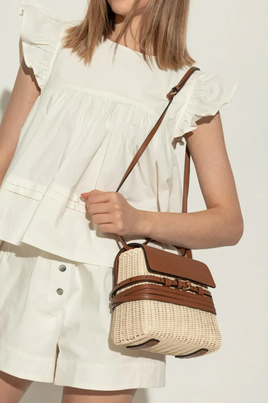 Moschino BRĄZOWY Torba do ręki