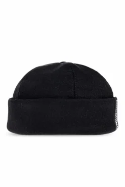 Moschino CZARNY Bawełniana czapka z naszywką z logo