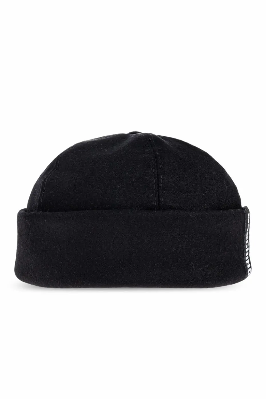 Moschino CZARNY Bawełniana czapka z naszywką z logo