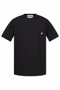 Moschino CZARNY Bawełniany t-shirt z logo