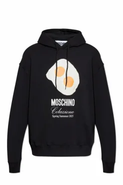 Moschino CZARNY Bluza z kapturem