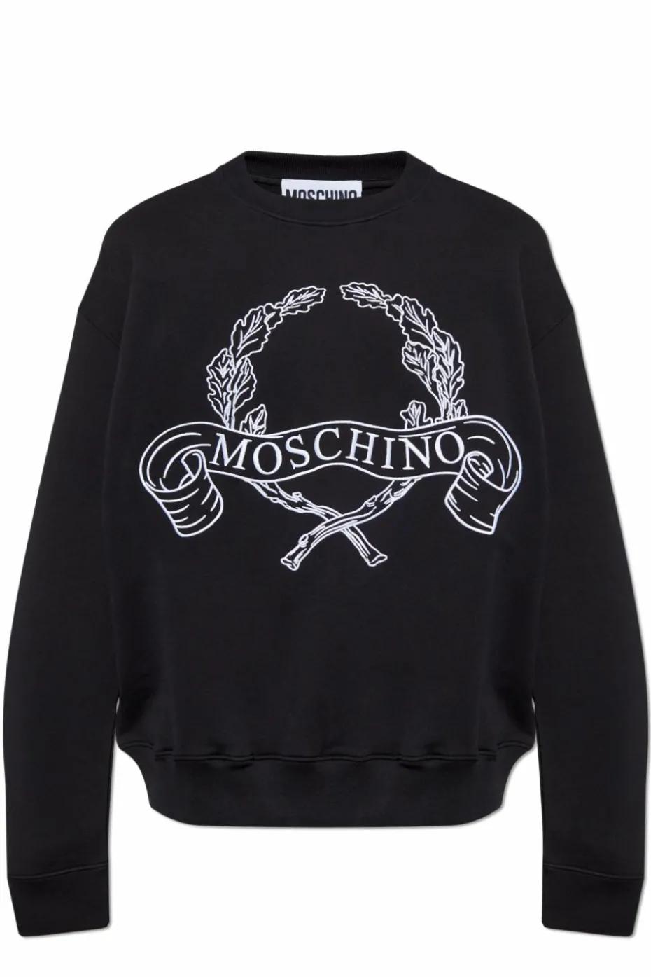 Moschino CZARNY Bluza z wyszytym logo