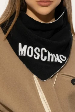 Moschino CZARNY Chusta z logo