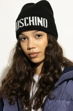 Moschino CZARNY Czapka z logo