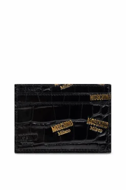 Moschino CZARNY Etui na karty z logo