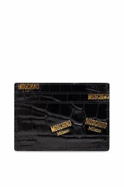 Moschino CZARNY Etui na karty z logo