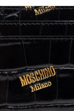 Moschino CZARNY Etui na karty z logo