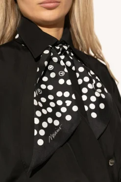 Moschino CZARNY Jedwabna apaszka