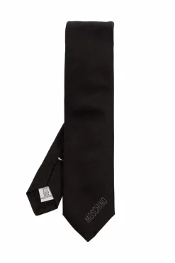 Moschino CZARNY Jedwabny krawat
