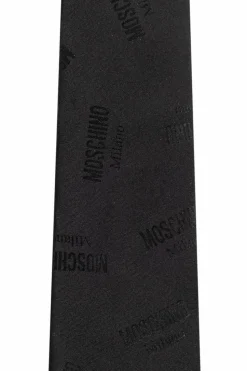 Moschino CZARNY Krawat z monogramem