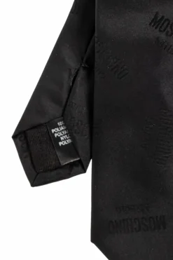 Moschino CZARNY Krawat z monogramem