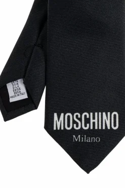 Moschino CZARNY Krawat z logo
