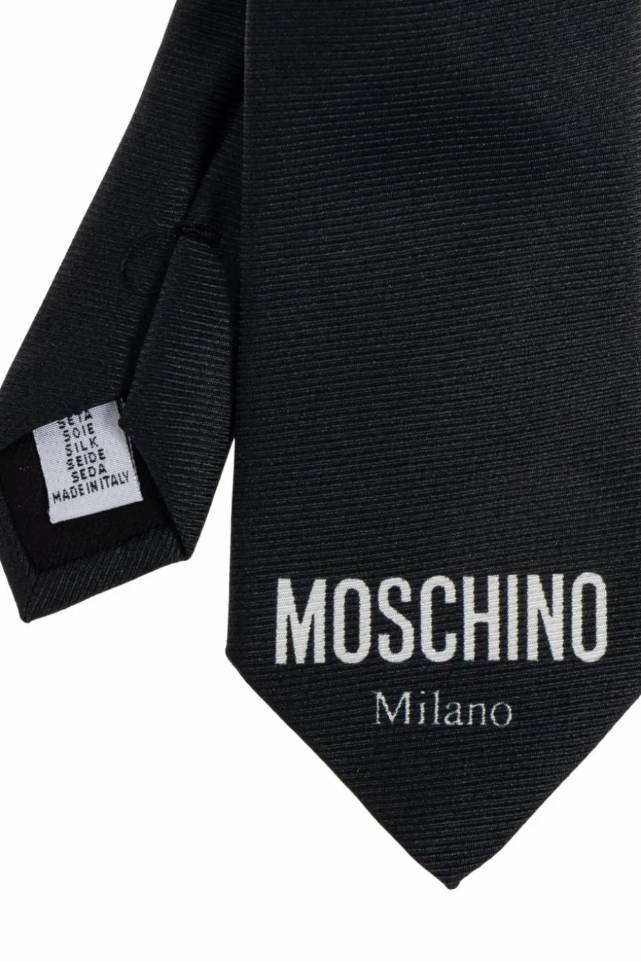 Moschino CZARNY Krawat z logo