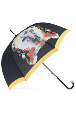 Moschino CZARNY Parasol ze wzorem