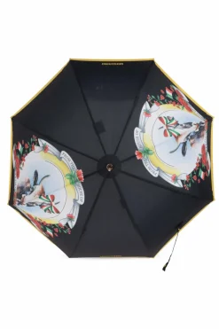 Moschino CZARNY Parasol ze wzorem