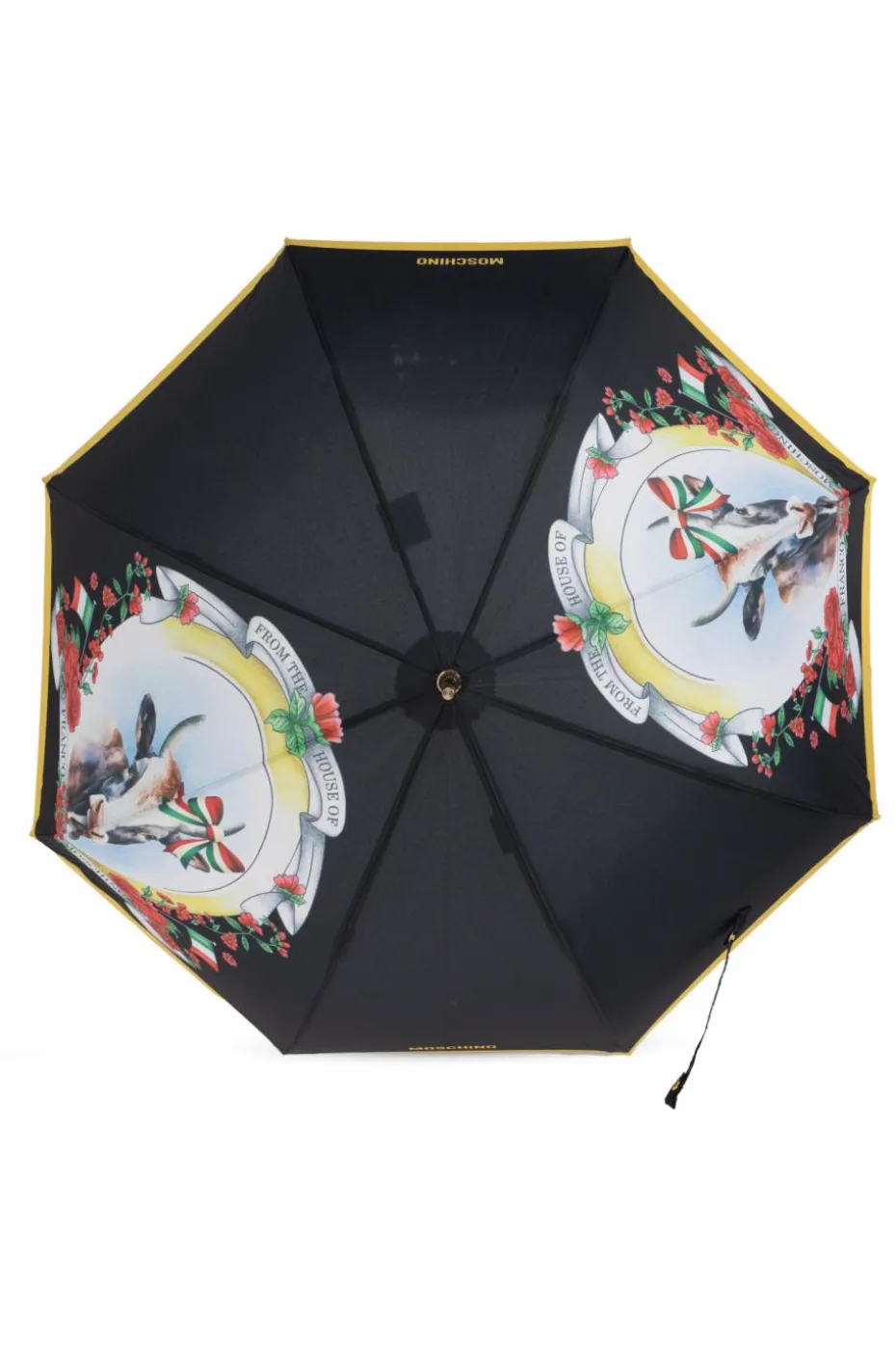 Moschino CZARNY Parasol ze wzorem