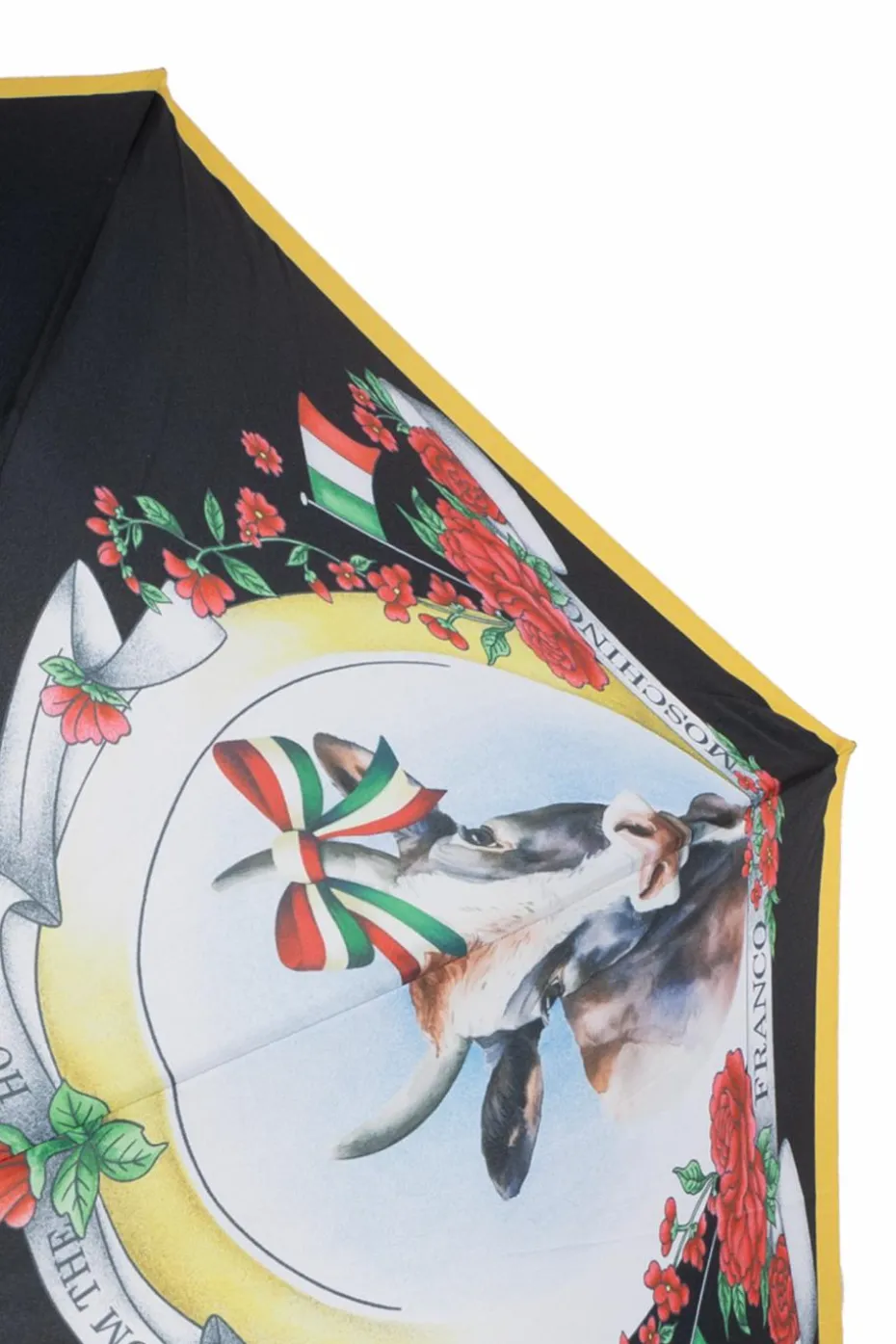 Moschino CZARNY Parasol ze wzorem