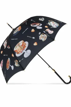 Moschino CZARNY Parasol ze wzorem