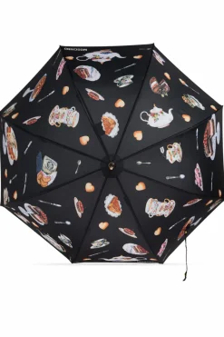 Moschino CZARNY Parasol ze wzorem