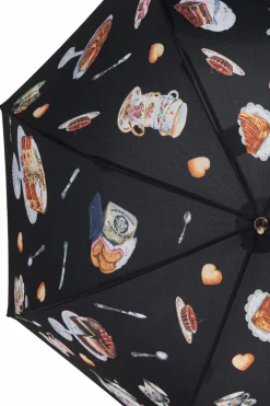 Moschino CZARNY Parasol ze wzorem