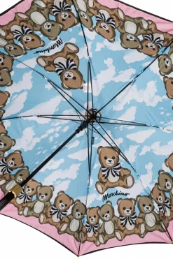Moschino CZARNY Parasol ze wzorem