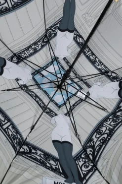 Moschino CZARNY Parasol ze wzorem