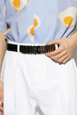 Moschino CZARNY Pasek z logo