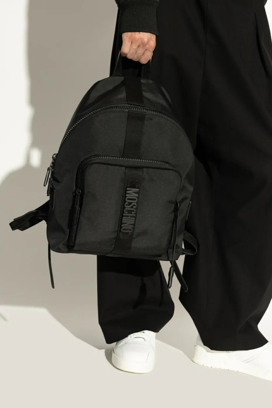 Moschino CZARNY Plecak z logo