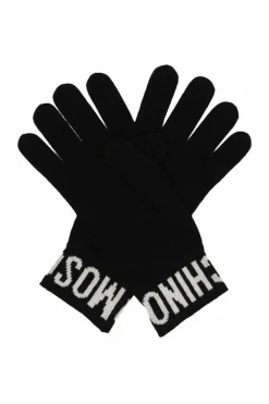 Moschino CZARNY Rękawice z logo