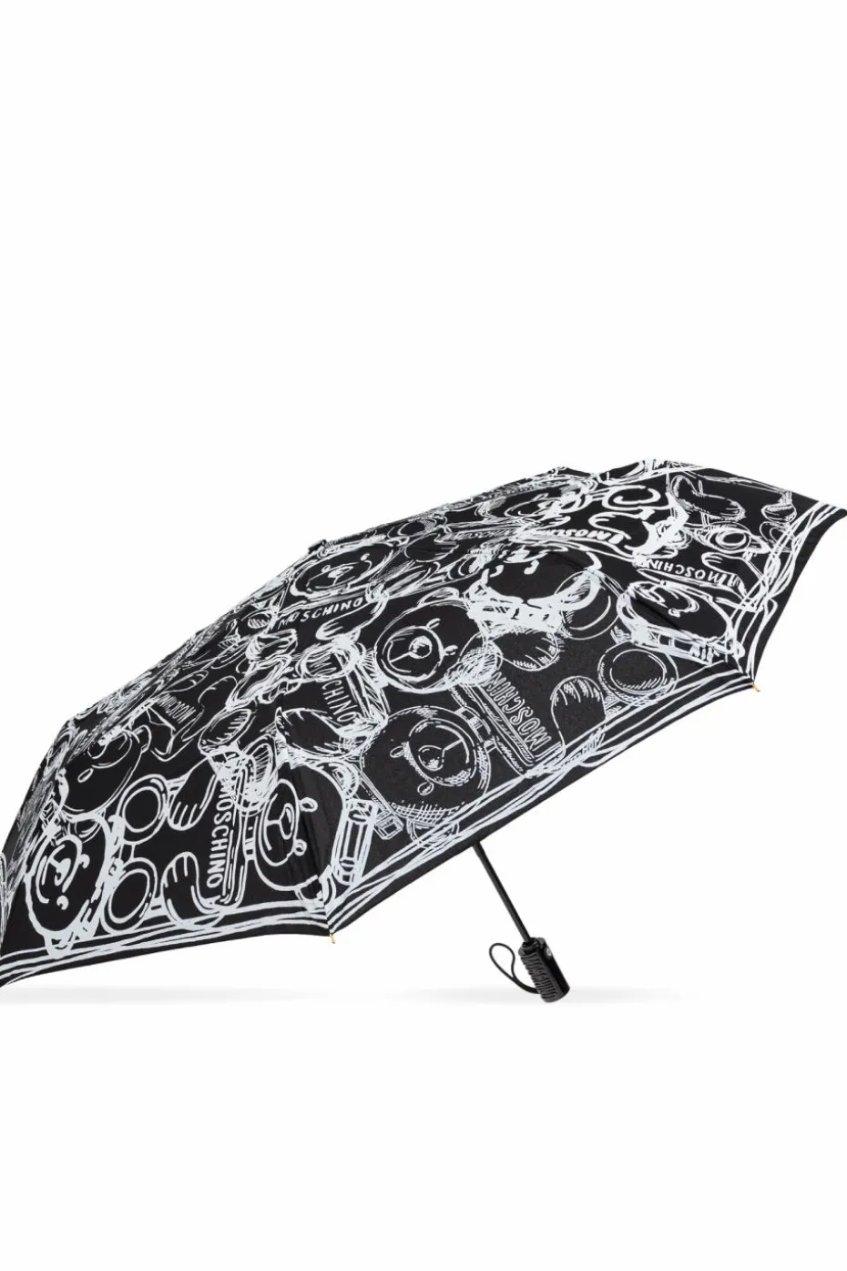 Moschino CZARNY Składany parasol z logo