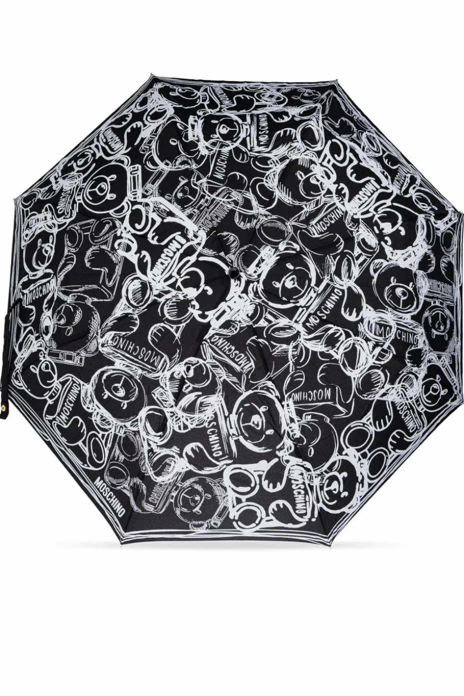 Moschino CZARNY Składany parasol z logo