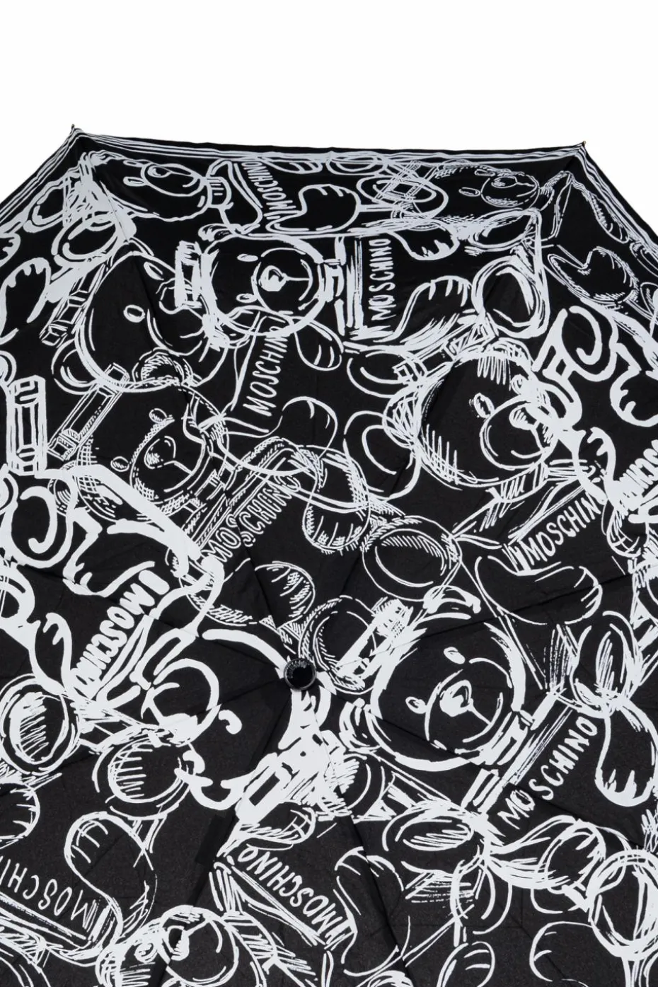 Moschino CZARNY Składany parasol z logo