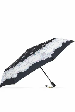 Moschino CZARNY Składany parasol z logo