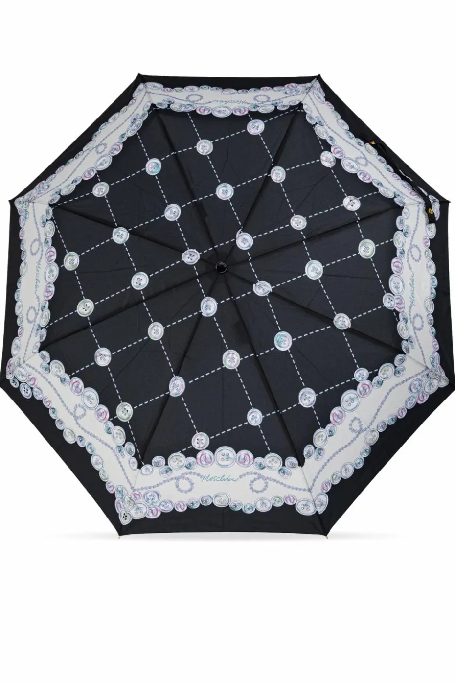 Moschino CZARNY Składany parasol z logo