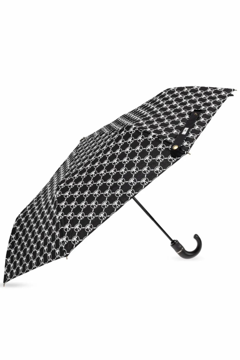 Moschino CZARNY Składany parasol z logo