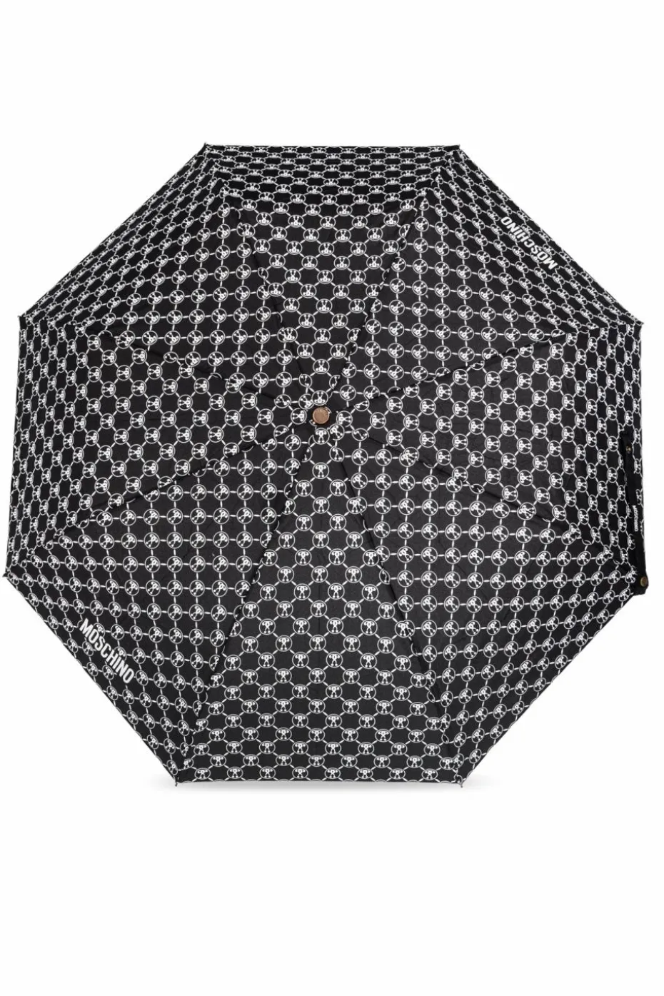 Moschino CZARNY Składany parasol z logo