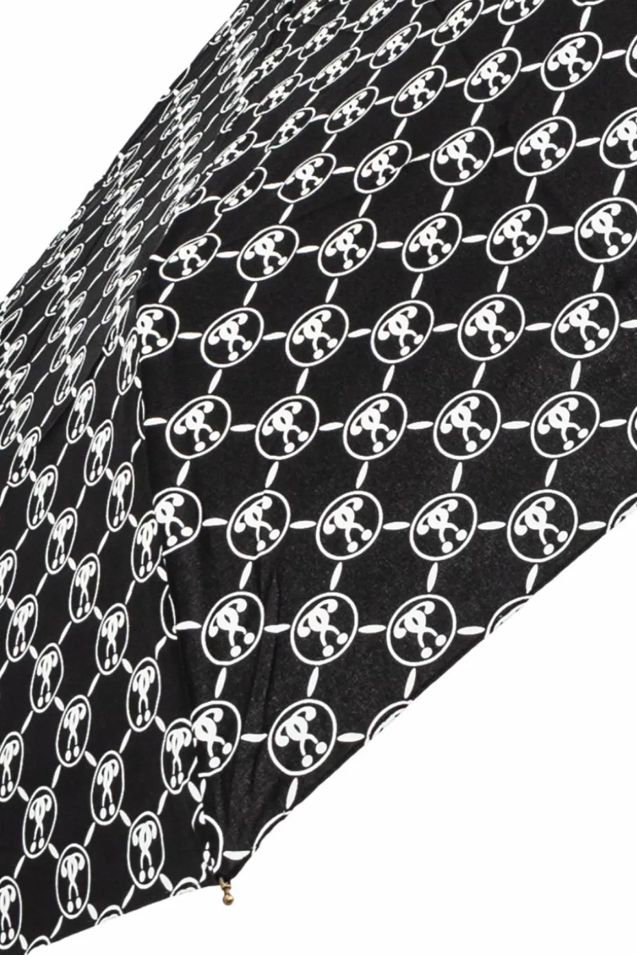 Moschino CZARNY Składany parasol z logo