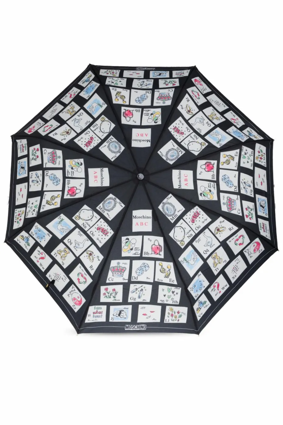 Moschino CZARNY Składany parasol z logo