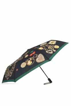 Moschino CZARNY Składany parasol z logo