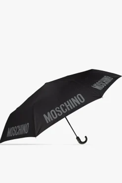 Moschino CZARNY Składany parasol z logo