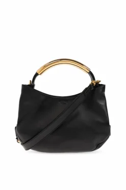 Moschino CZARNY Skórzana torba do ręki