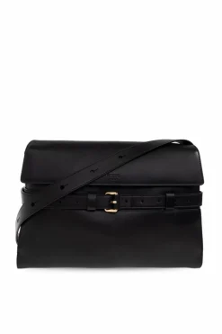 Moschino CZARNY Skórzana torba na ramię