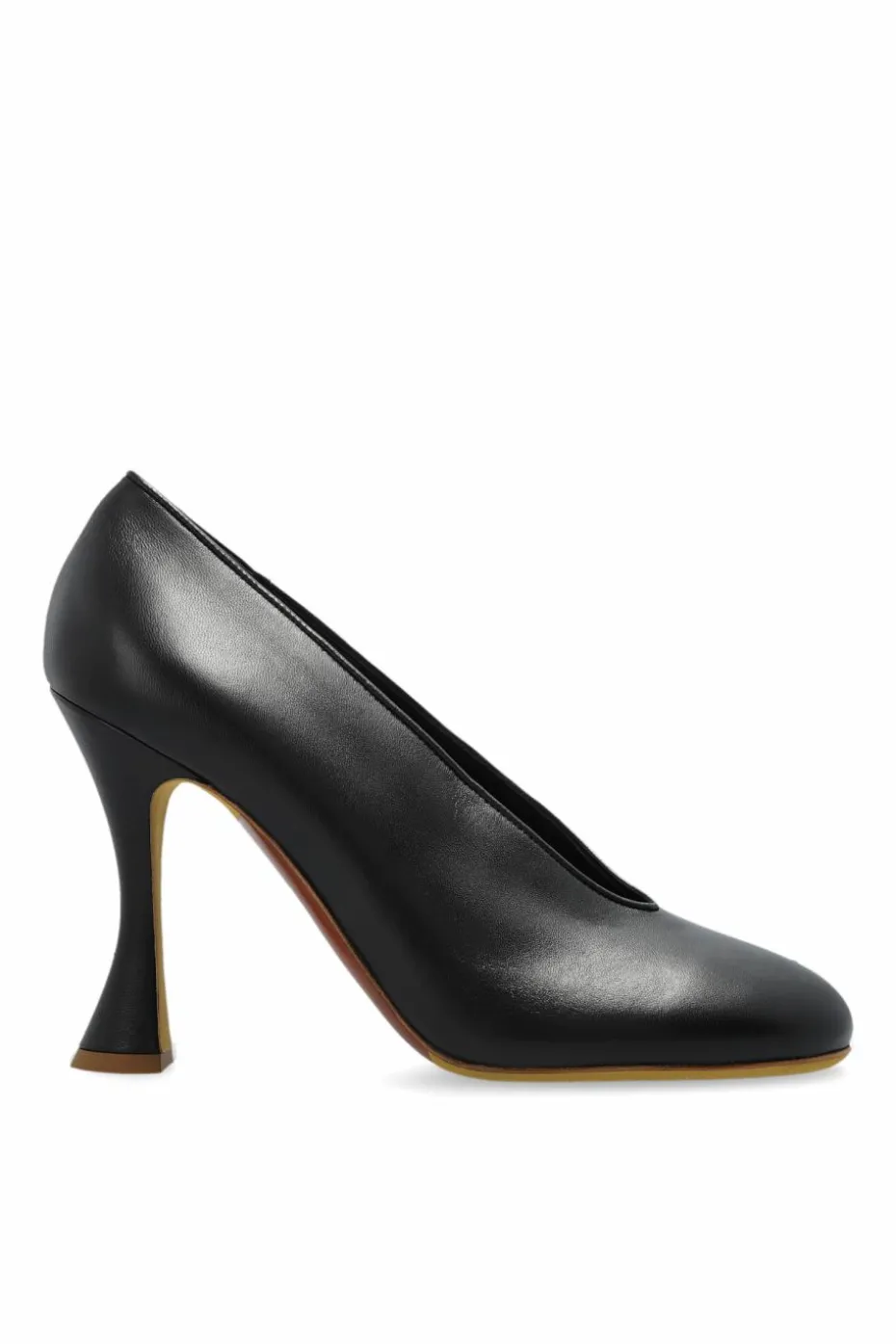 Moschino CZARNY Skórzane buty na obcasie