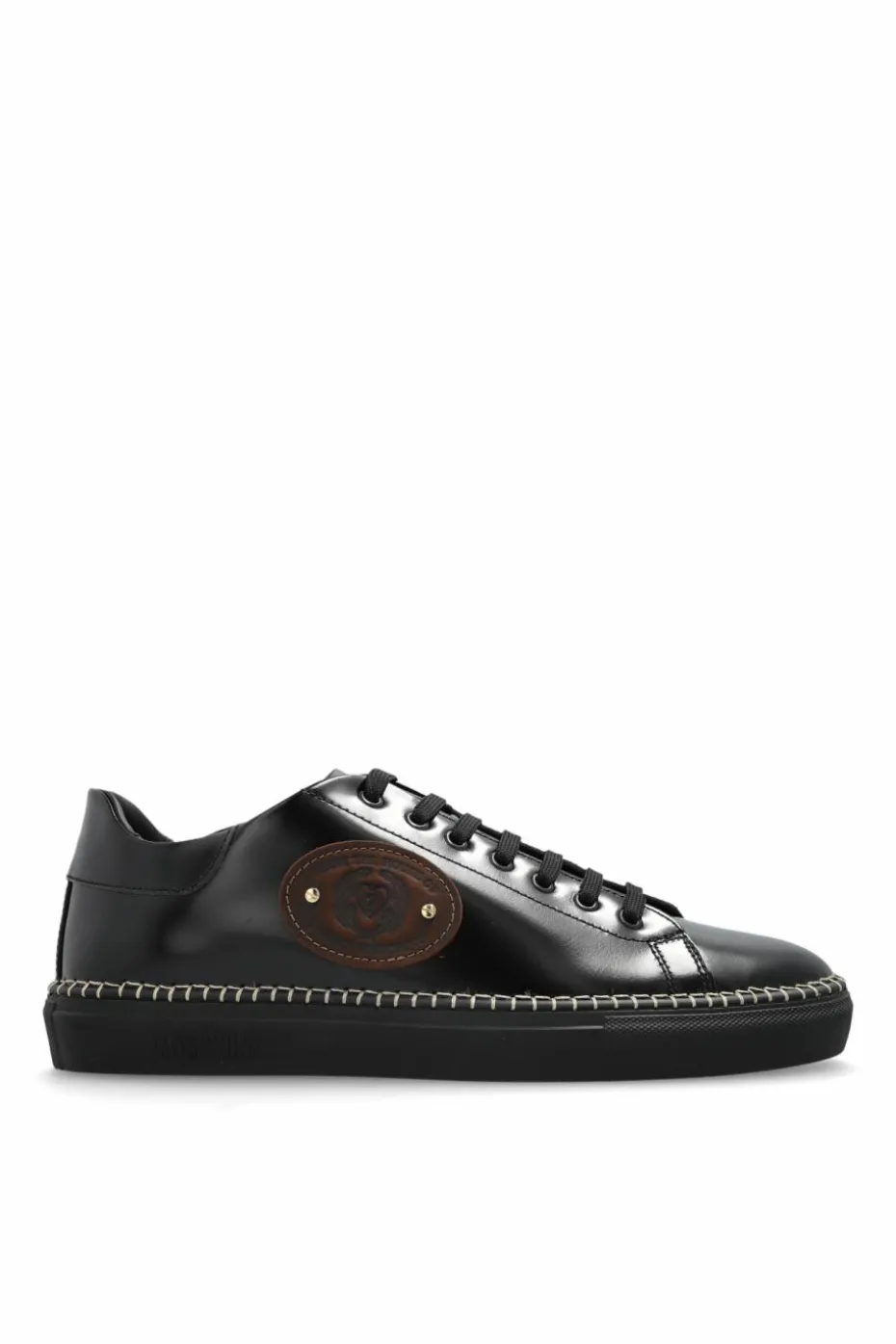Moschino CZARNY Skórzane buty sportowe