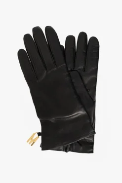 Moschino CZARNY Skórzane rękawice