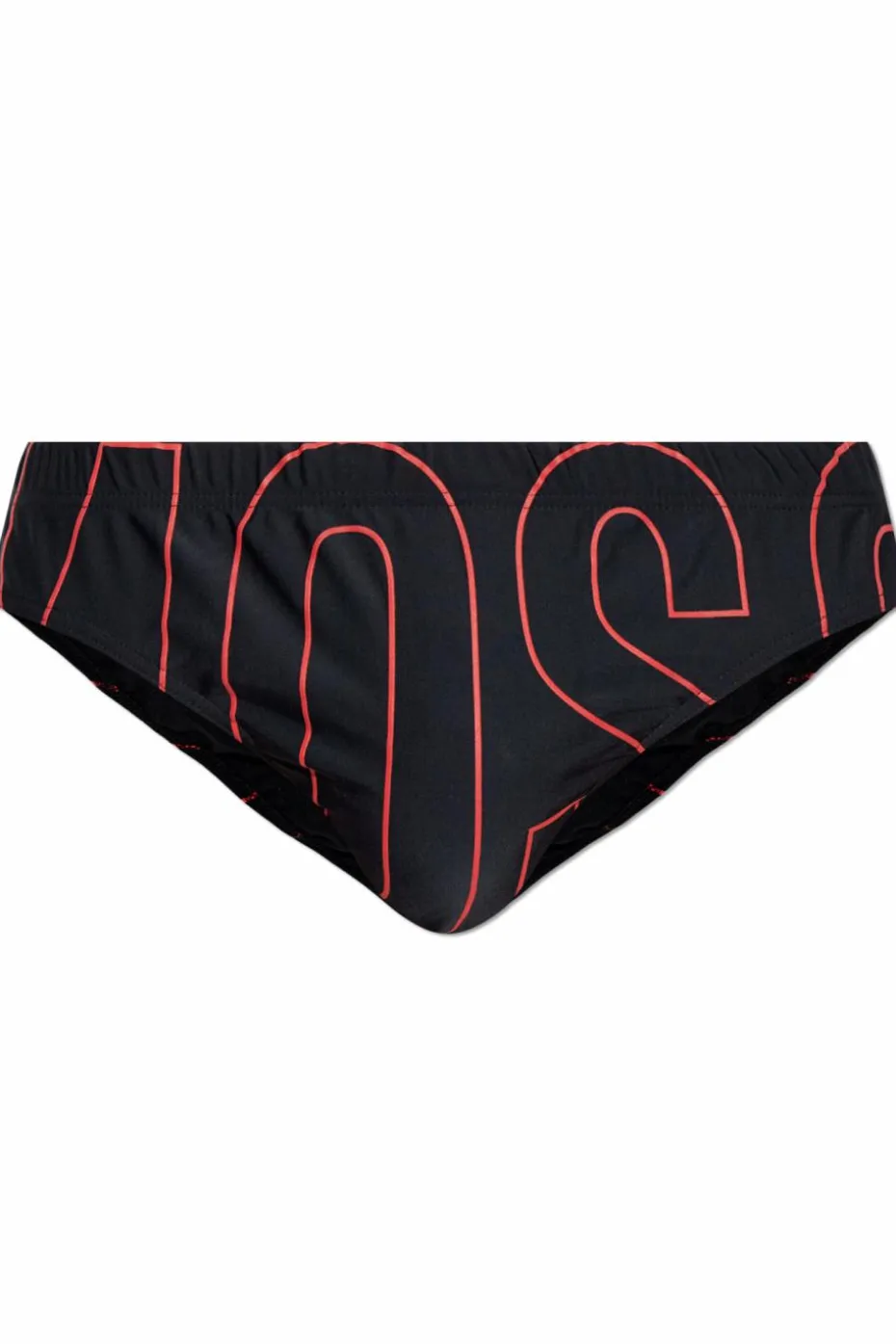 Moschino CZARNY Slipy kąpielowe z logo