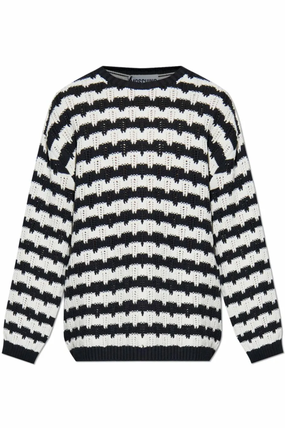Moschino CZARNY Sweter ze wzorem w pasy