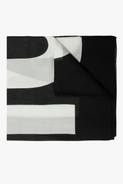 Moschino CZARNY Szal z logo